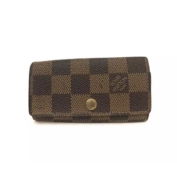 Authentic Louis Vuitton Damier Multicles 4 Ring Key Case Brown/4AG0471 - Picture 1 of 6